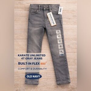 Old Navy gray wash karate jeans NWT 4T